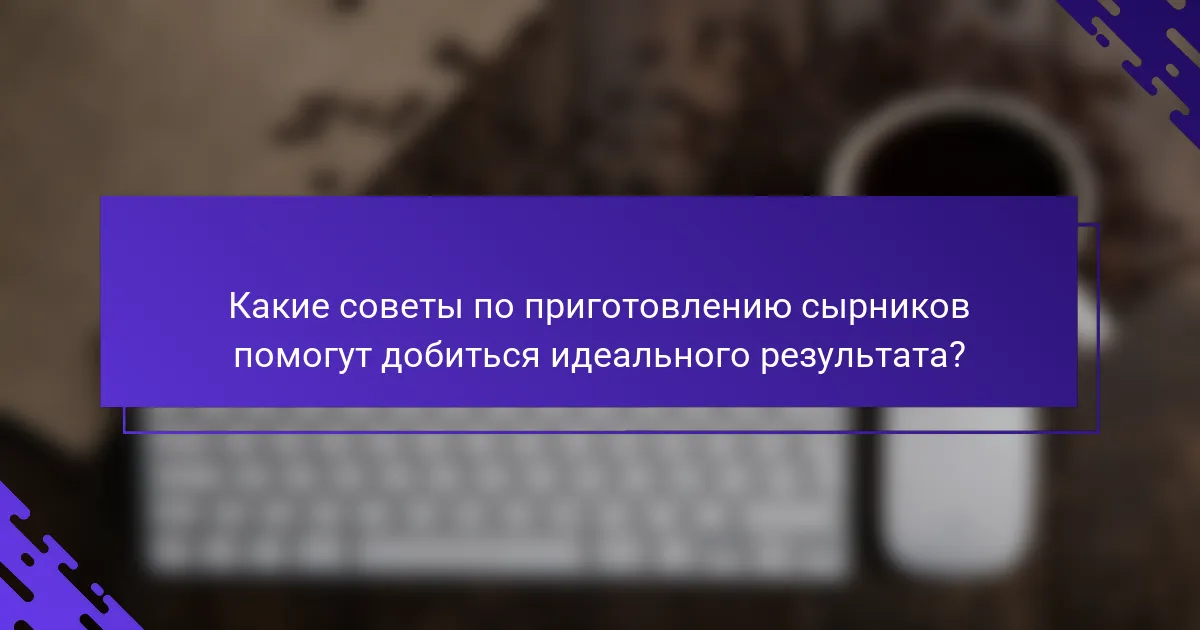 Какие советы по приготовлению сырников помогут добиться идеального результата?