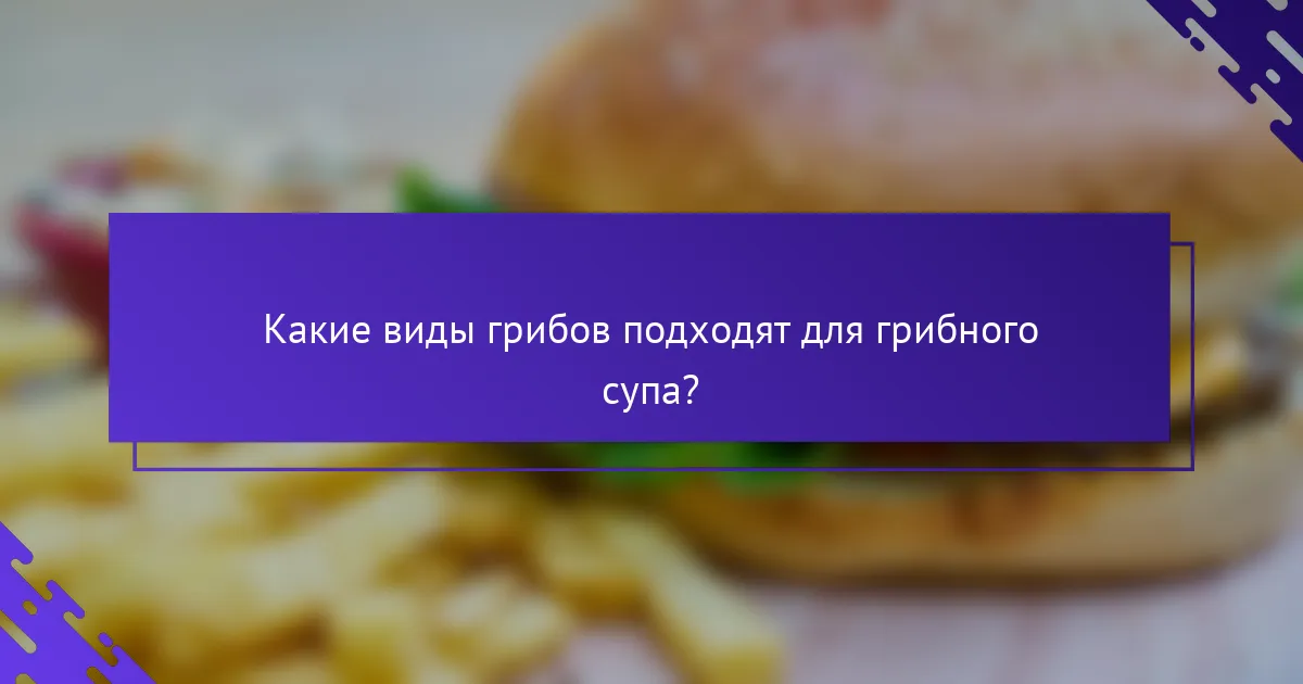 Какие виды грибов подходят для грибного супа?